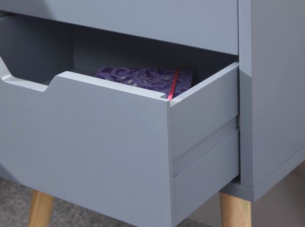 PAIR OF NYBORG 2-DRAWER BEDSIDE TABLES - DARK GREY