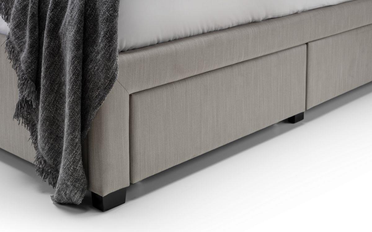 WILTON LINEN FABRIC 4-DRAWER BED - 5FT KING SIZE - GREY