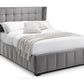 GATSBY VELVET BED - 4FT6" DOUBLE - LIGHT GREY