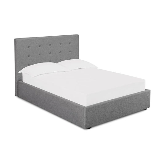 LUCCA PLUS LINEN FABRIC END LIFT OTTOMAN BED - 4FT SMALL DOUBLE - GREY