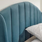 PETTINE VELVET END LIFT OTTOMAN BED - 4FT6 DOUBLE - TEAL