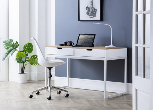 CALIFORNIA OFFICE DESK - WHITE/OAK