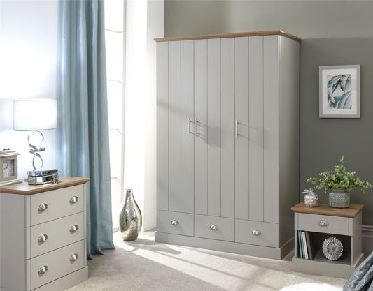 KENDAL 3 DOOR WARDROBE - GREY