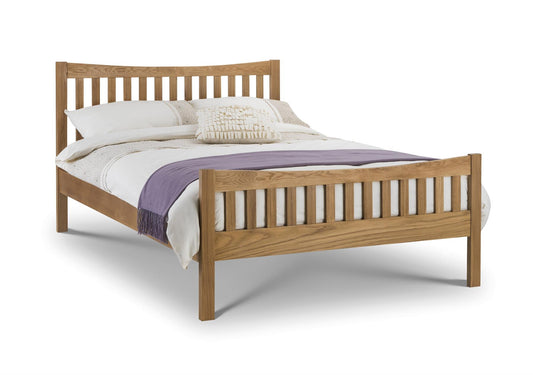 BERGAMO WOODEN BED - 4FT6" DOUBLE - NATURAL OAK