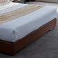 BROOKLYN LEATHER BED - 6FT SUPER KING SIZE - BROWN/LIGHT GREY