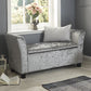 VERONA VELVET STORAGE WINDOW SEAT - GREY