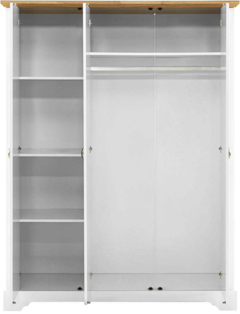 TOLEDO 3 DOOR WARDROBE - WHITE/OAK