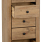 PANAMA 5 DRAWER CHEST - NATURAL WAX