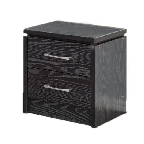 KINSBURY 2-DRAWER BEDSIDE TABLE - BLACK