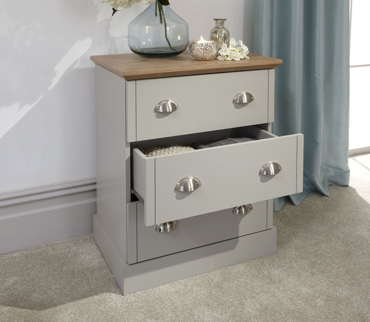 KENDAL 3 DRAWER CHEST - GREY