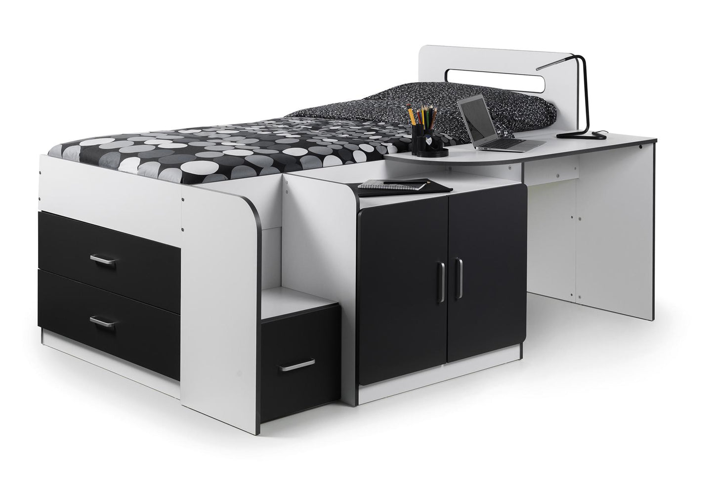 COOKIE CABIN BED - WHITE/CHARCOAL GREY