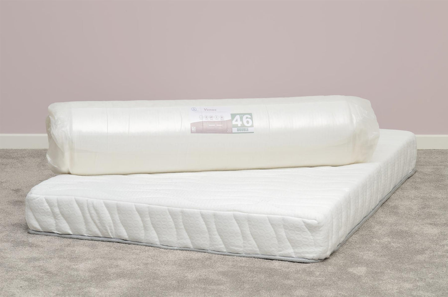 VENUS MEMORY COOL ROLLED MATTRESS - 4FT6" DOUBLE - WHITE