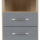 NEVADA 2-DRAWER BEDSIDE TABLE - GREY/LIGHT OAK