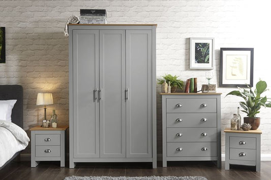 LANCASTER 4 PIECE BEDROOM SET - GREY