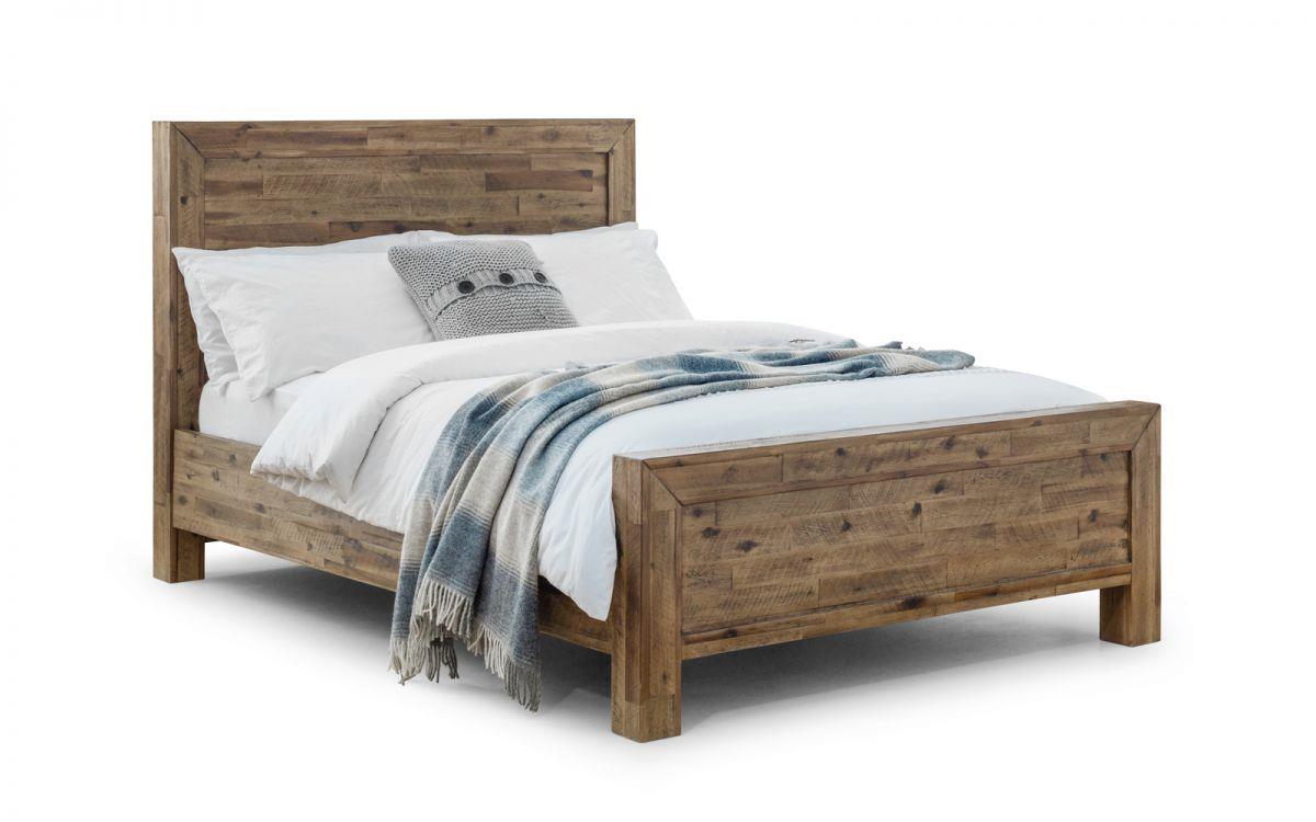 HOXTON WOODEN BED - 6FT SUPER KING SIZE - RUSTIC OAK