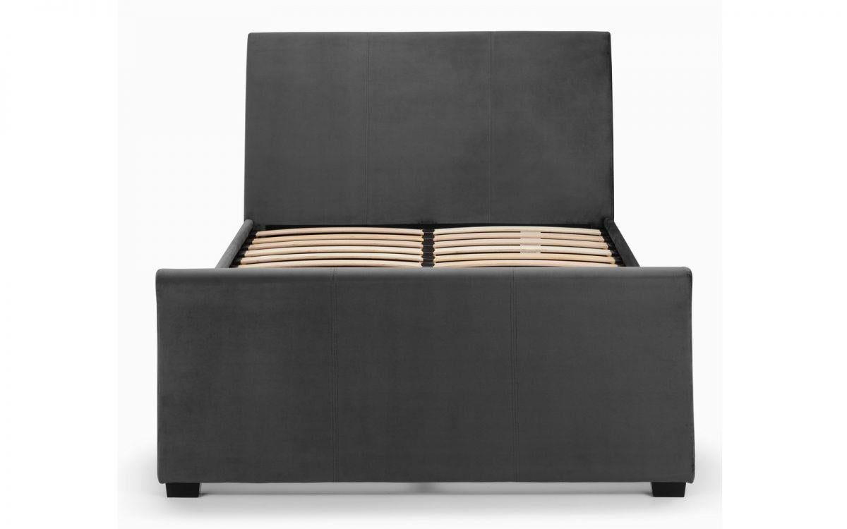 CAPRI VELVET BED - 5FT KING SIZE - DARK GREY