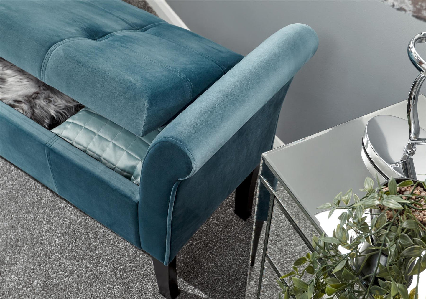 OSBOURNE STORAGE WINDOW SEAT - TEAL