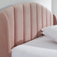 PETTINE VELVET END LIFT OTTOMAN BED - 4FT6 DOUBLE - BLUSH PINK