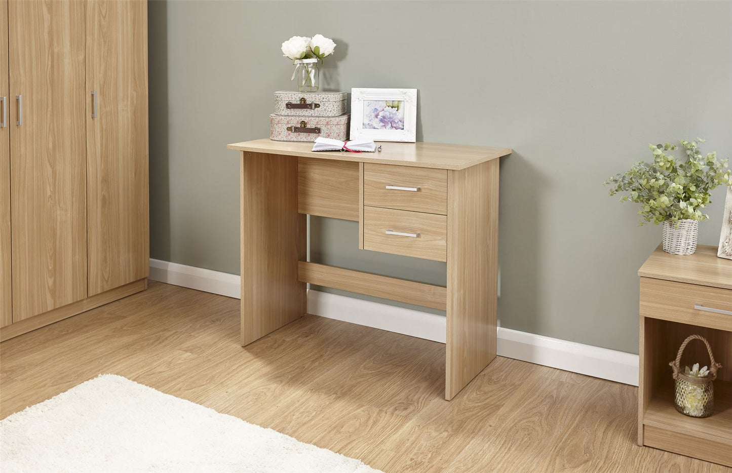 PANAMA 2 DRAWER DESK - OAK