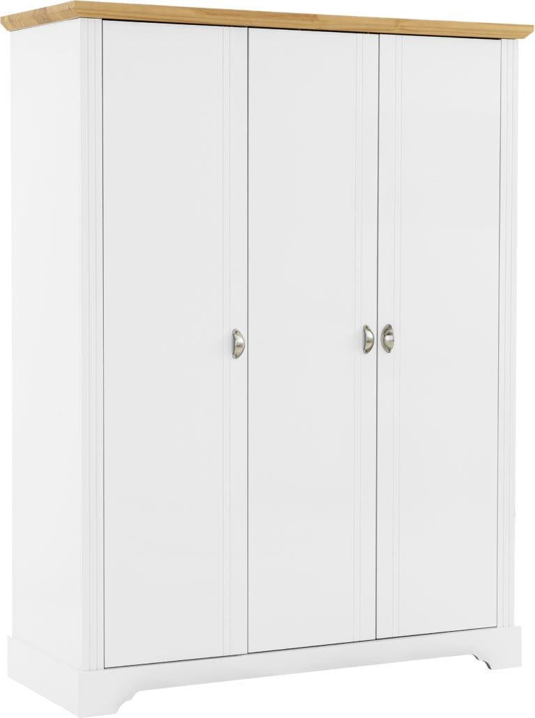 TOLEDO 3 DOOR WARDROBE - WHITE/OAK