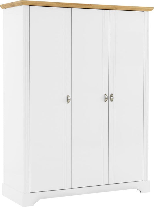 TOLEDO 3 DOOR WARDROBE - WHITE/OAK