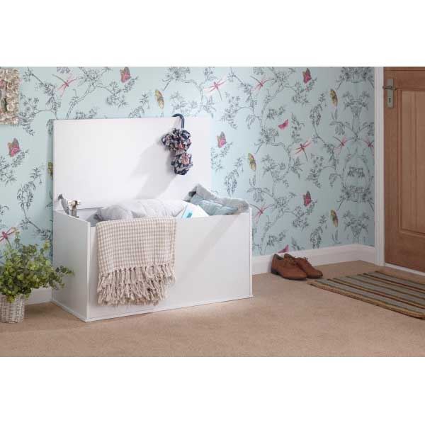 PANAMA OTTOMAN STORAGE BOX - WHITE