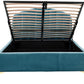 PETTINE VELVET END LIFT OTTOMAN BED - 5FT KING SIZE - TEAL