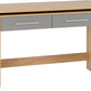 SEVILLE 2 DRAWER SLIDER DESK - GREY/LIGHT OAK