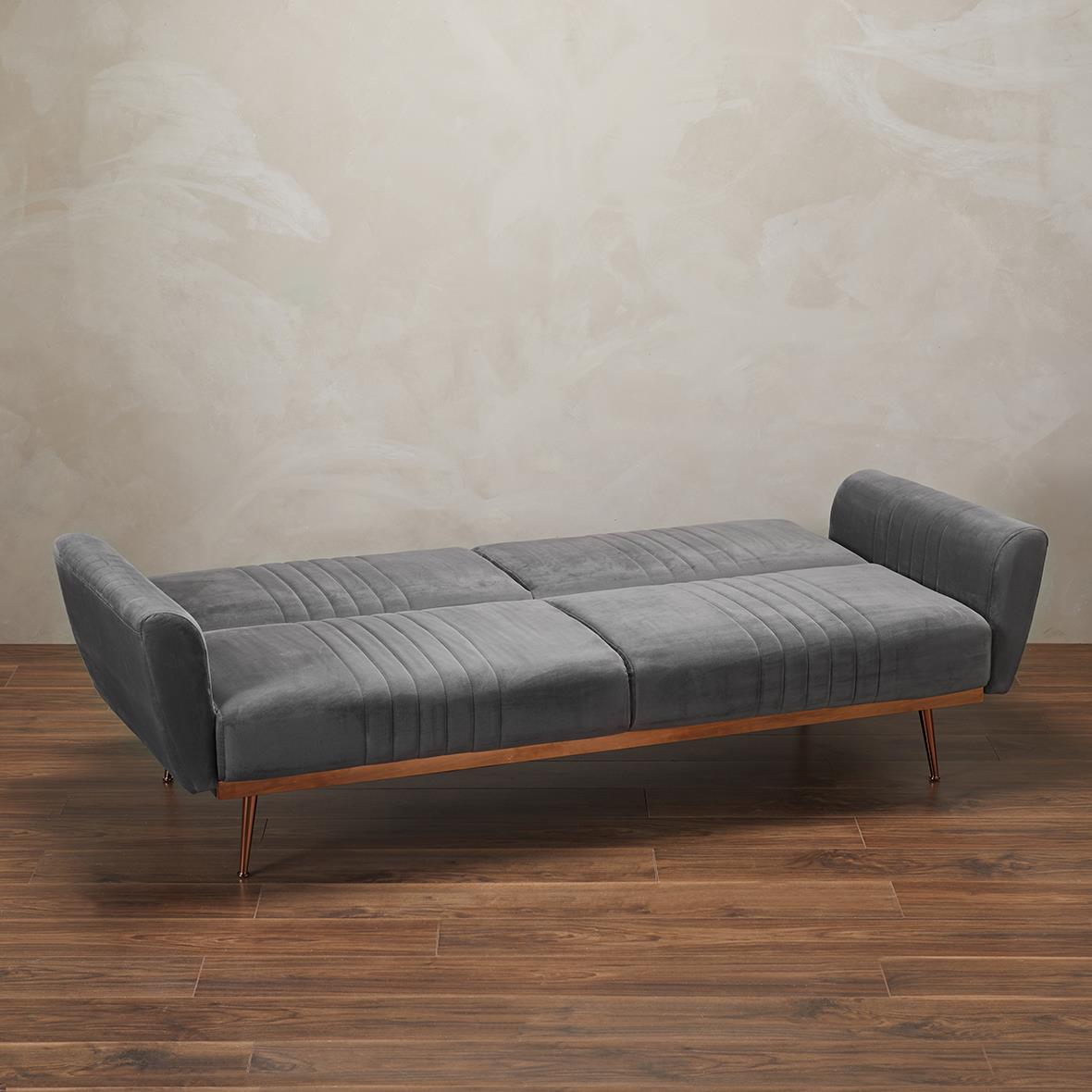 NICO VELVET SOFA BED - GREY