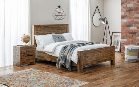 HOXTON WOODEN BED - 4FT6" DOUBLE - RUSTIC OAK