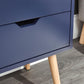 PAIR OF NYBORG 2-DRAWER BEDSIDE TABLES - NIGHTSHADOW BLUE