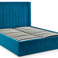 LANGHAM VELVET END LIFT OTTOMAN BED - 6FT SUPER KING SIZE - TEAL