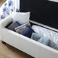 VERONA LEATHER OTTOMAN STORAGE BENCH - WHITE