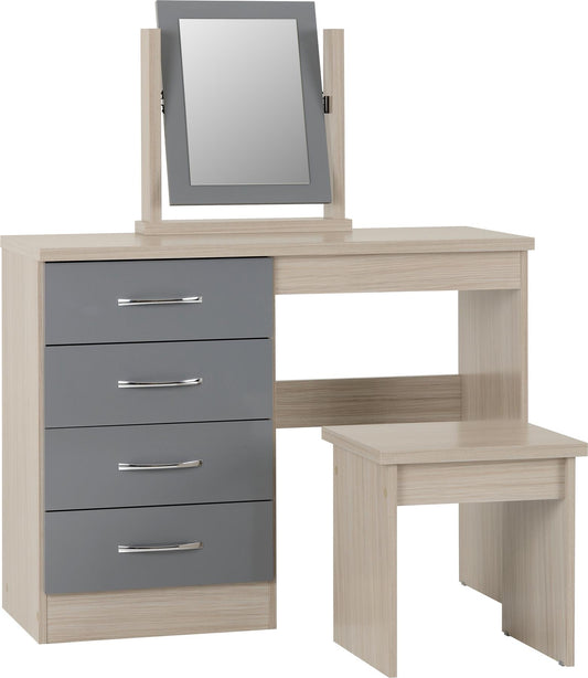 NEVADA DRESSING TABLE SET - GREY/LIGHT OAK