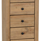 PANAMA 5 DRAWER CHEST - NATURAL WAX