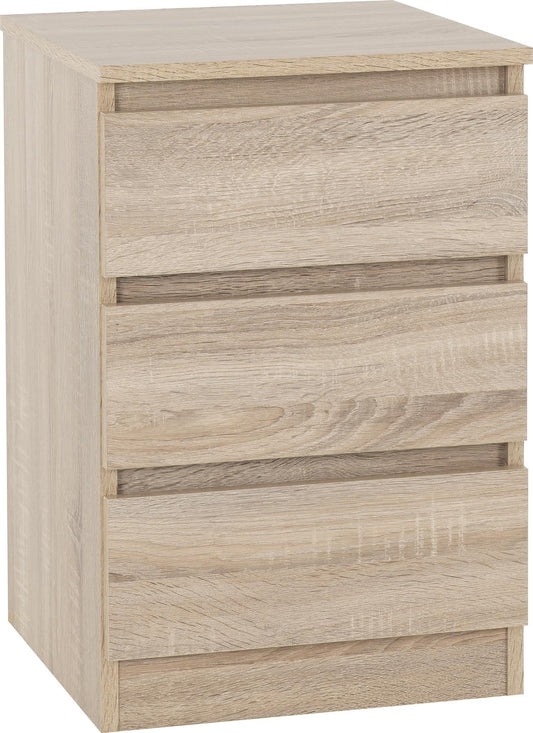 MALVERN 3-DRAWER BEDSIDE TABLE - SONOMA OAK