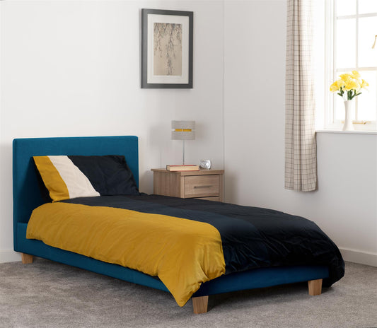 PRADO FABRIC BED - 3FT SINGLE - PETROL BLUE