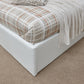 FAUX LEATHER END LIFT OTTOMAN BED - 4FT SMALL DOUBLE - WHITE