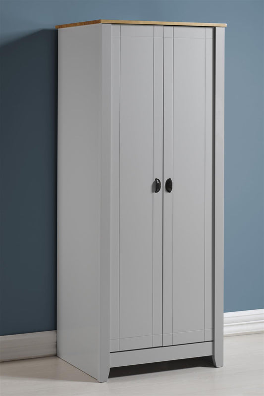 LUDLOW 2 DOOR WARDROBE - GREY/OAK