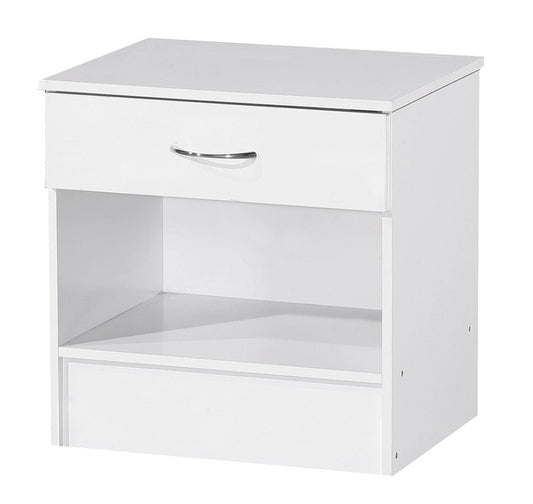 ALPHA 1-DRAWER BEDSIDE TABLE - WHITE