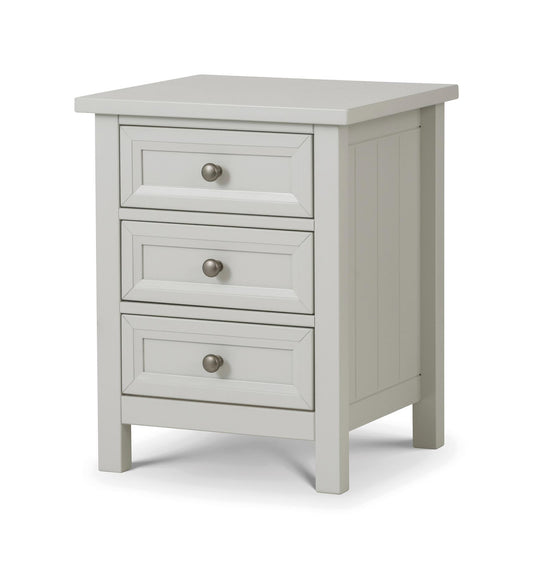 MAINE 3-DRAWER BEDSIDE TABLE - DOVE GREY