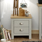 LANCASTER 2-DRAWER BEDSIDE TABLE - GREY