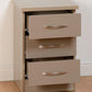 NEVADA 3-DRAWER BEDSIDE TABLE - OYSTER/LIGHT OAK