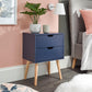 NYBORG 2-DRAWER BEDSIDE TABLE - NIGHTSHADOW BLUE