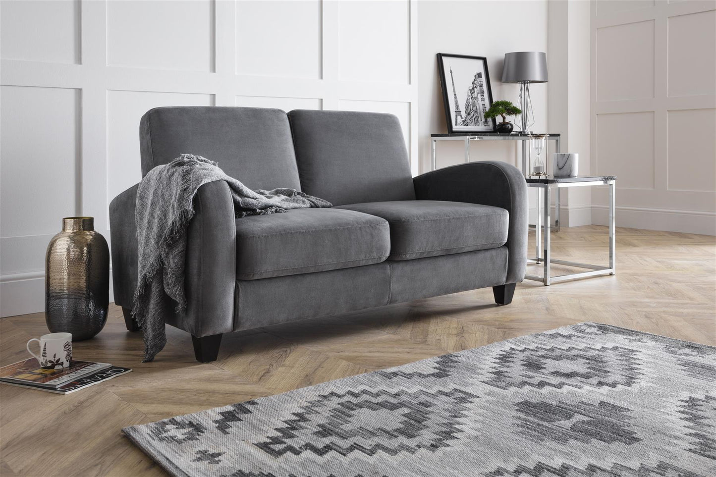 VIVO CHENILLE FABRIC SOFA BED - DUSK GREY