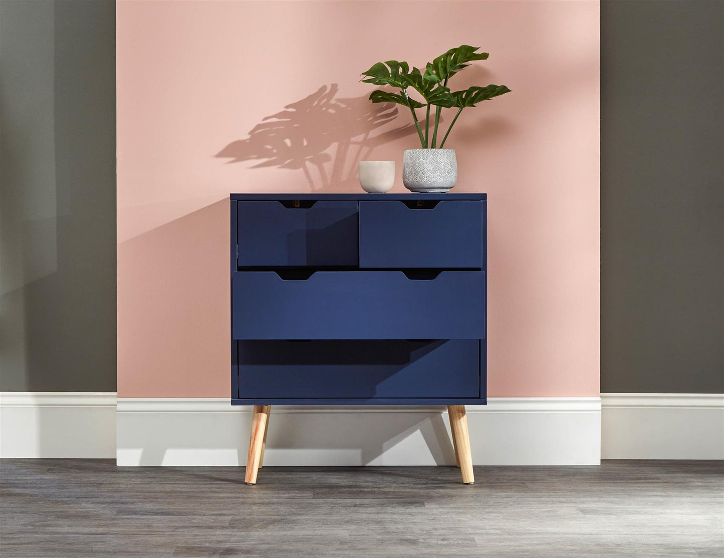 NYBORG 2+2 DRAWER CHEST - NIGHTSHADOW BLUE