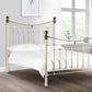 VICTORIA METAL BED - 5FT KING SIZE - STONE WHITE & BRASS