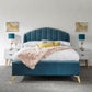 PETTINE VELVET END LIFT OTTOMAN BED - 5FT KING SIZE - TEAL