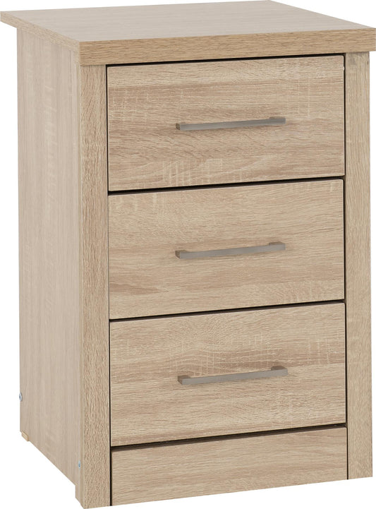 LISBON 3-DRAWER BEDSIDE TABLE - LIGHT OAK