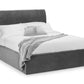 SANDERSON VELVET END LIFT OTTOMAN BED - 6FT SUPER KING SIZE - GREY